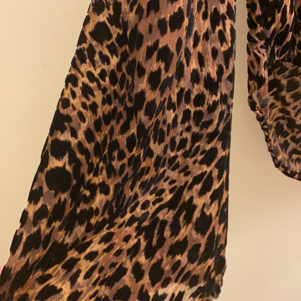 Free People animal print sheer blouse XS - Picture 3 of 4